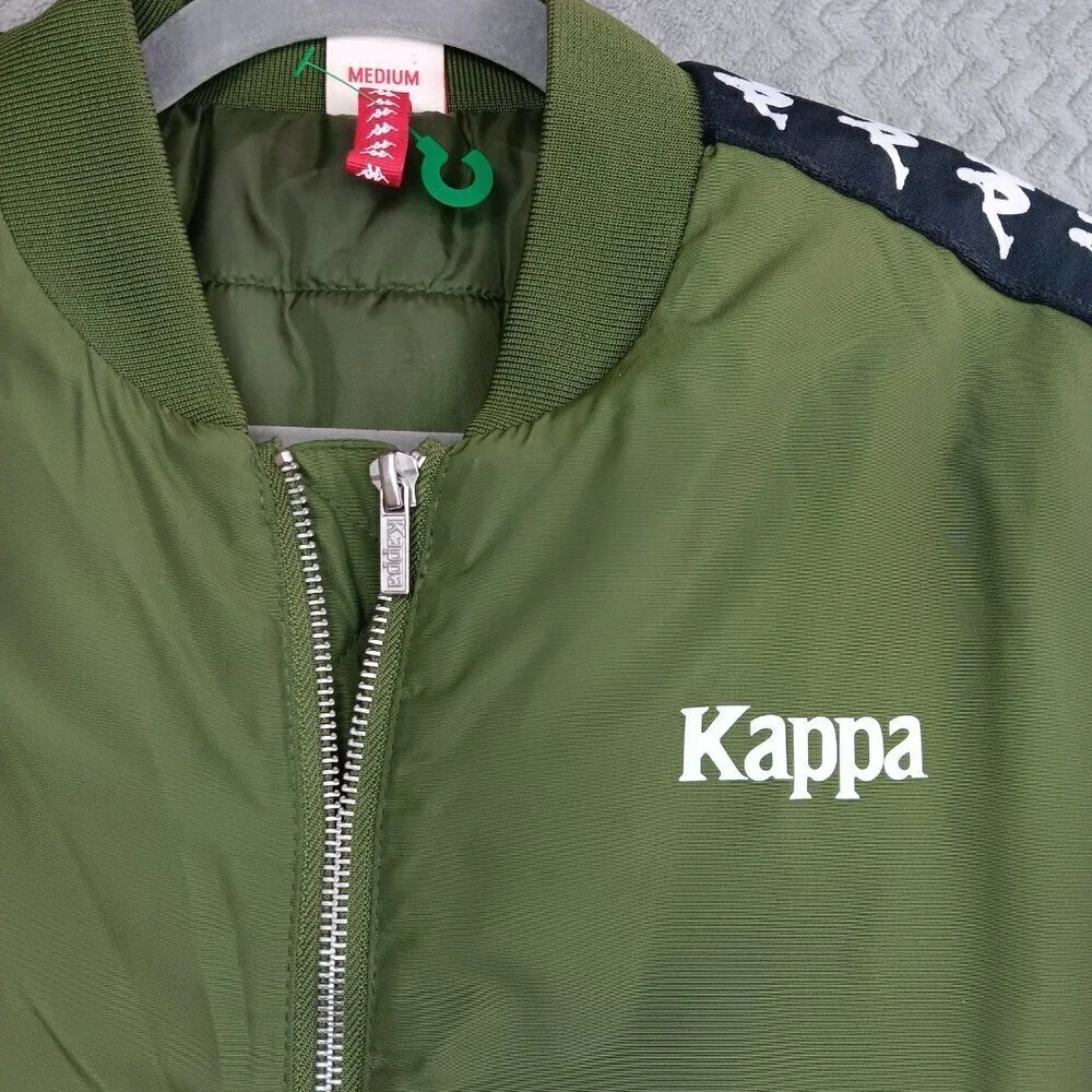 KAPPA THE 222 BANDA BZALMO BOMBER PUFFER JACKET GREEN SIZE M OUTDOOR WINDBREAKER